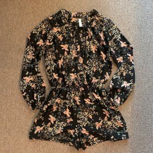 Lovely Day Black Floral Print Romper